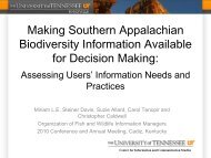 Making Southern Appalachian Biodiversity Information Available for ...