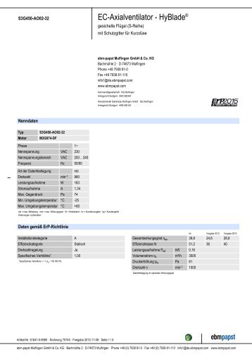 Produkt-Datenblatt S3G450AO0232 - ebm-papst