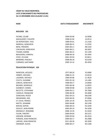 clause 5-3.01 - Cégep du Vieux Montréal