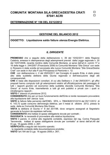 comunita' montana sila greca/destra crati 87041 acri - ComunitÃ  ...