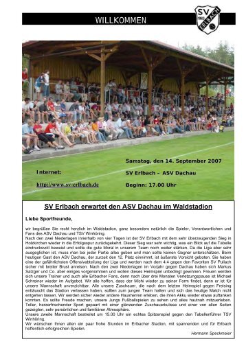 WILLKOMMEN - SV Erlbach - Home