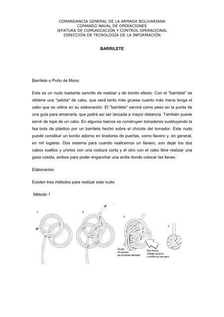 nudo barrilete - Armada Bolivariana de Venezuela