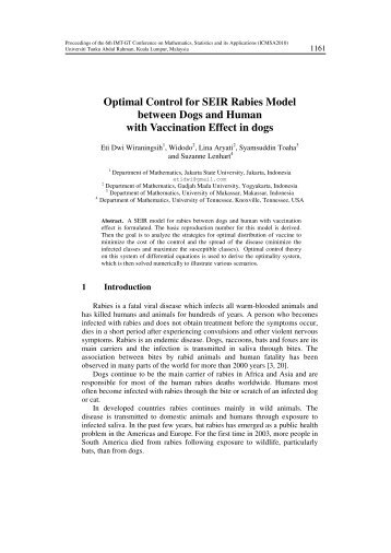 Optimal Control for SEIR Rabies Model between Dogs and Human ...