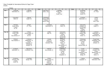 HS Term 3 timetable - International School of Cape Town