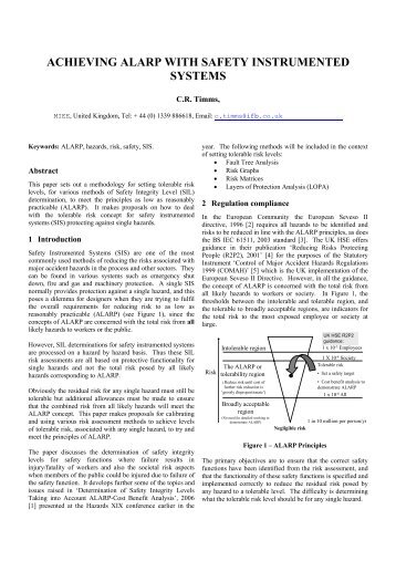 Achieving ALARP with Safety Instrumented Systems - ICEWeb