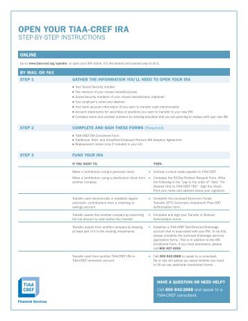 IS IRA Enrollment Form Packet for New York - TIAA-CREF