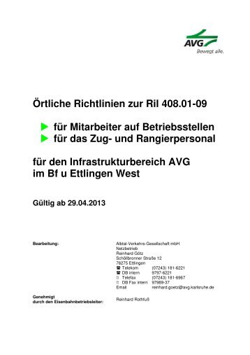 ÖRil AVG Ettlingen West - Albtal Verkehrs Gesellschaft mbH