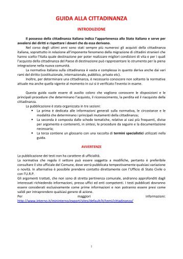 GUIDA ALLA CITTADINANZA - Comune di Chivasso