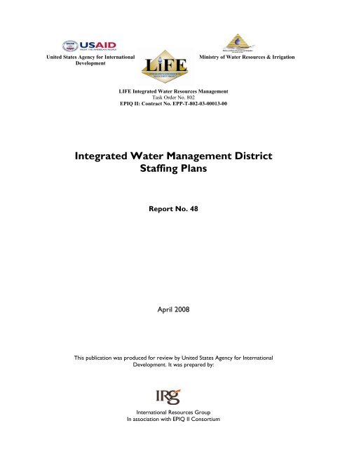 Integrated Water Management District Staffing Plans