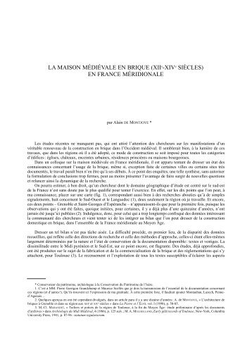LA MAISON MÃDIÃVALE EN BRIQUE - AcadÃ©mies et SociÃ©tÃ©s ...