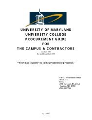 Procurement Guide - University of Maryland University College