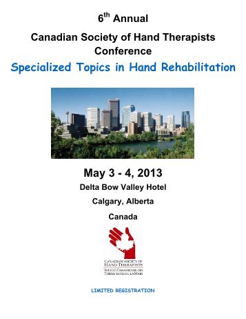 Specialized Topics in Hand Rehabilitation - Canadian Society of ...