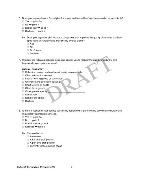 Developing a Self-Assessment Toolfor Culturally - Office of Minority ...