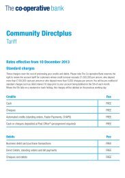Community DirectPlus tariff - The Co-operative Bank