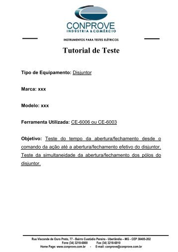 Tutorial Teste Disjuntor Simultaneidade Oscilogafia Digital CE600X