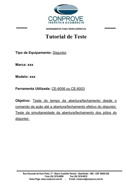 Tutorial Teste Disjuntor Simultaneidade Oscilogafia Digital CE600X