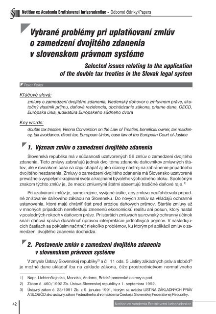 Notitiae ex Academia Bratislavensi Iurisprudentiae - PaneurÃ³pska ...