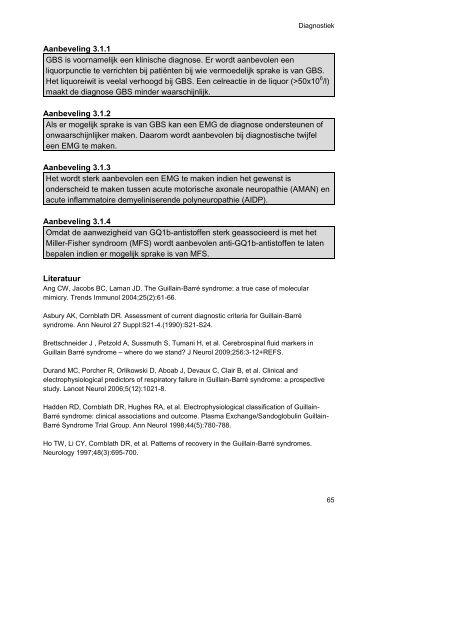 Richtlijn Guillain-BarrÃ© syndroom