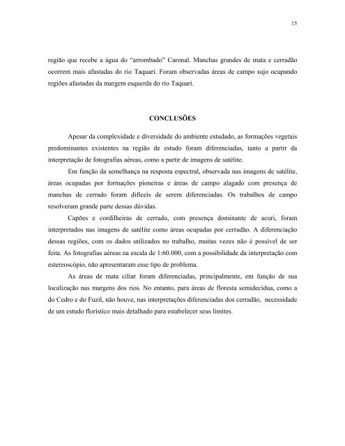 Mapeamento e QuantificaÃ§Ã£o das Fitofisionomias da Ãrea Alagada ...