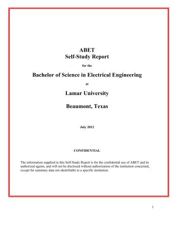 LUEE 2012 Self-Study Report (PDF) - Lamar University Electrical ...