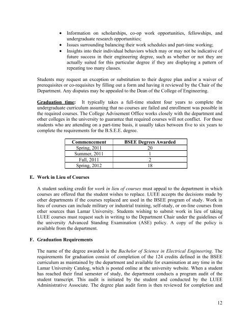 LUEE 2012 Self-Study Report (PDF) - Lamar University Electrical ...