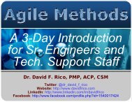 Agile methods are - David F. Rico