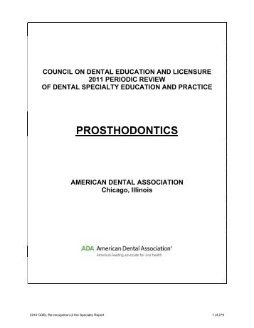 PROSTHODONTICS - American College of Prosthodontists