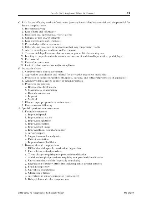 PROSTHODONTICS - American College of Prosthodontists