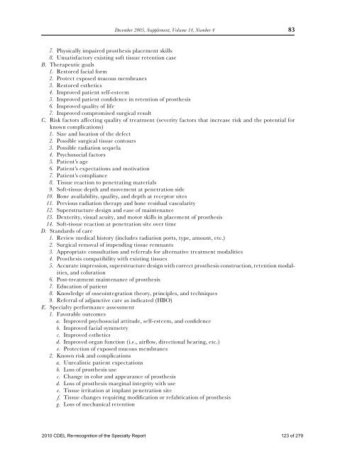 PROSTHODONTICS - American College of Prosthodontists