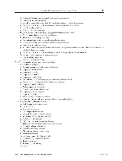 PROSTHODONTICS - American College of Prosthodontists