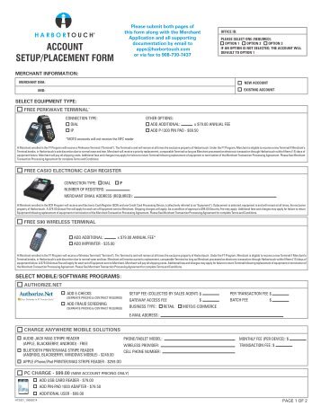 ACCOUNT SETUP FORM - United Bank Card