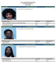 Lenoir County Detention Center Inmate Incarcerations Last 7 days