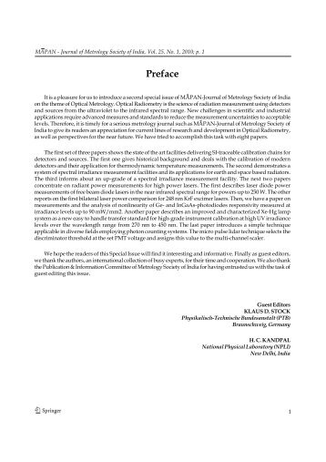 1. Preface.p65 - Metrology Society of India