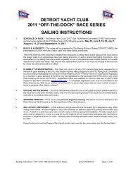 detroit yacht club 2011 “off-the-dock” race series sailing instructions