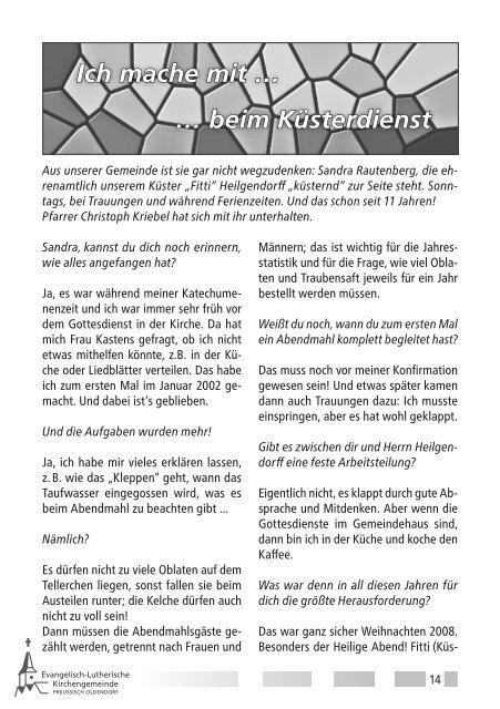 Gemeindebrief Pr. Oldendorf Nr. 100 - April-August 2013