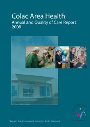 CAH Annual and Quality of Care Report 2008 - South West Alliance ...