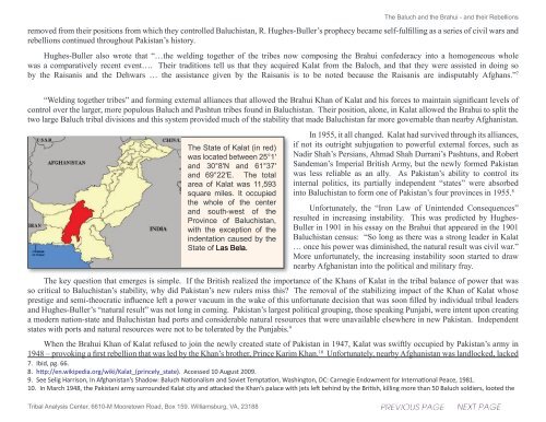 the baluch and the brahui and their rebellions - Tribal Analysis Center