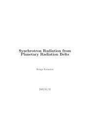 惑星放射線帯からのシンクロトロン放射 - 地球惑星科学科 - 北海道大学