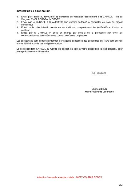 La validation des services de non titulaire - Cdg68.fr