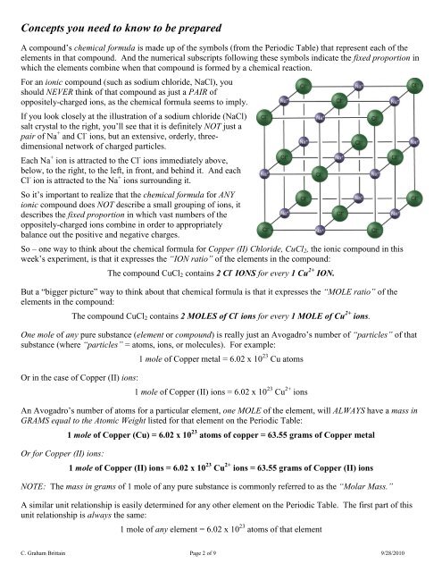 Chemical Formula of a Compound