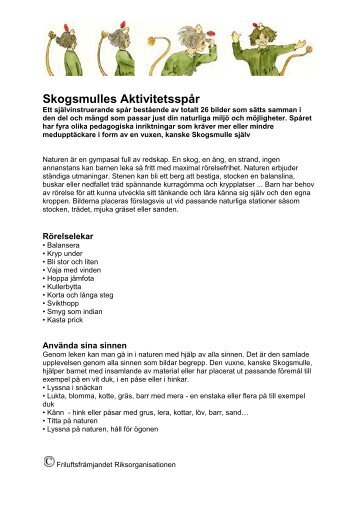 Skogsmulles Aktivitetsspår - Friluftsfrämjandet
