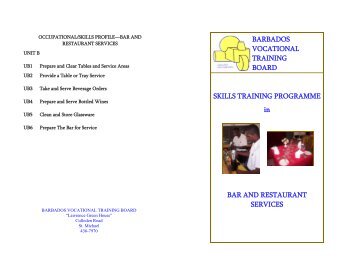 Download the Skills Training Programme Bar & Restaurant Services ...