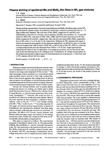 Plasma Etching of Sputtered Mo and MoSi 2 Thin Films in NF 3 Gas ...