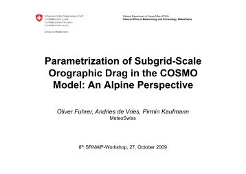 Parametrization of Sub-Grid Scale Orographic ... - C-SRNWP Project