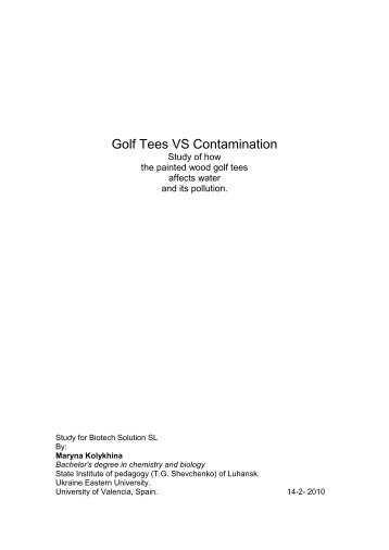 Golf Tees VS Contamination