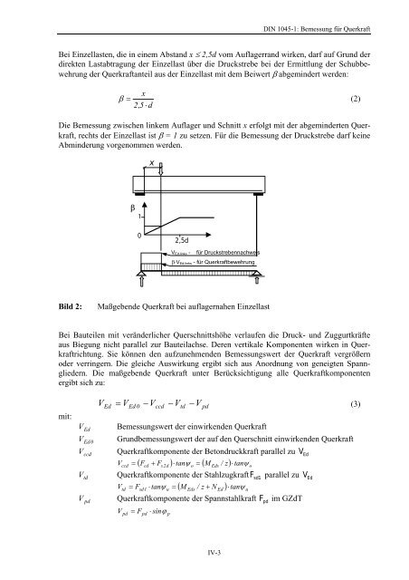 Querkraftbemessung - Fachbereich Bauwesen - Hochschule ...
