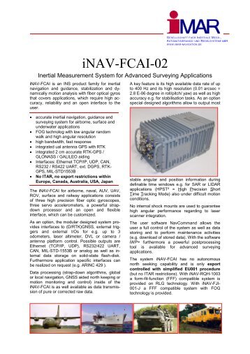 Datasheet iNAV-FCAI - iMAR GmbH