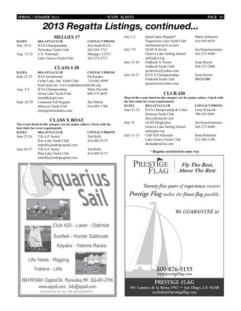 Spring / Summer 2013 - Inland Lake Yachting Association