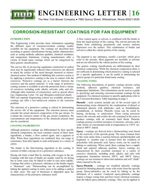Corrosion-Resistant Coatings for Fan Equipment - New York Blower