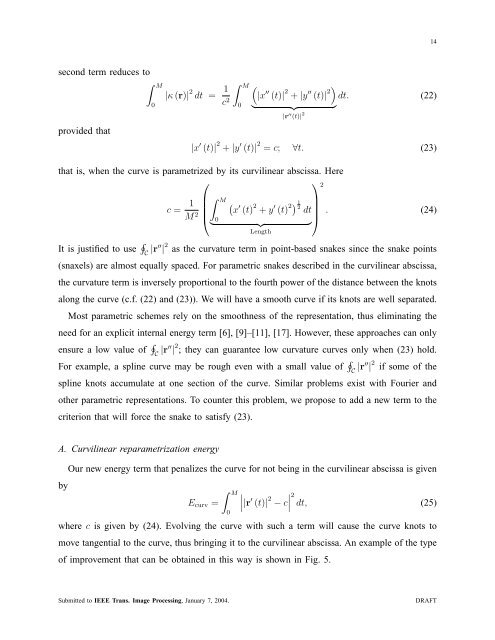 Efficient energies and algorithms for parametric snakes - EPFL